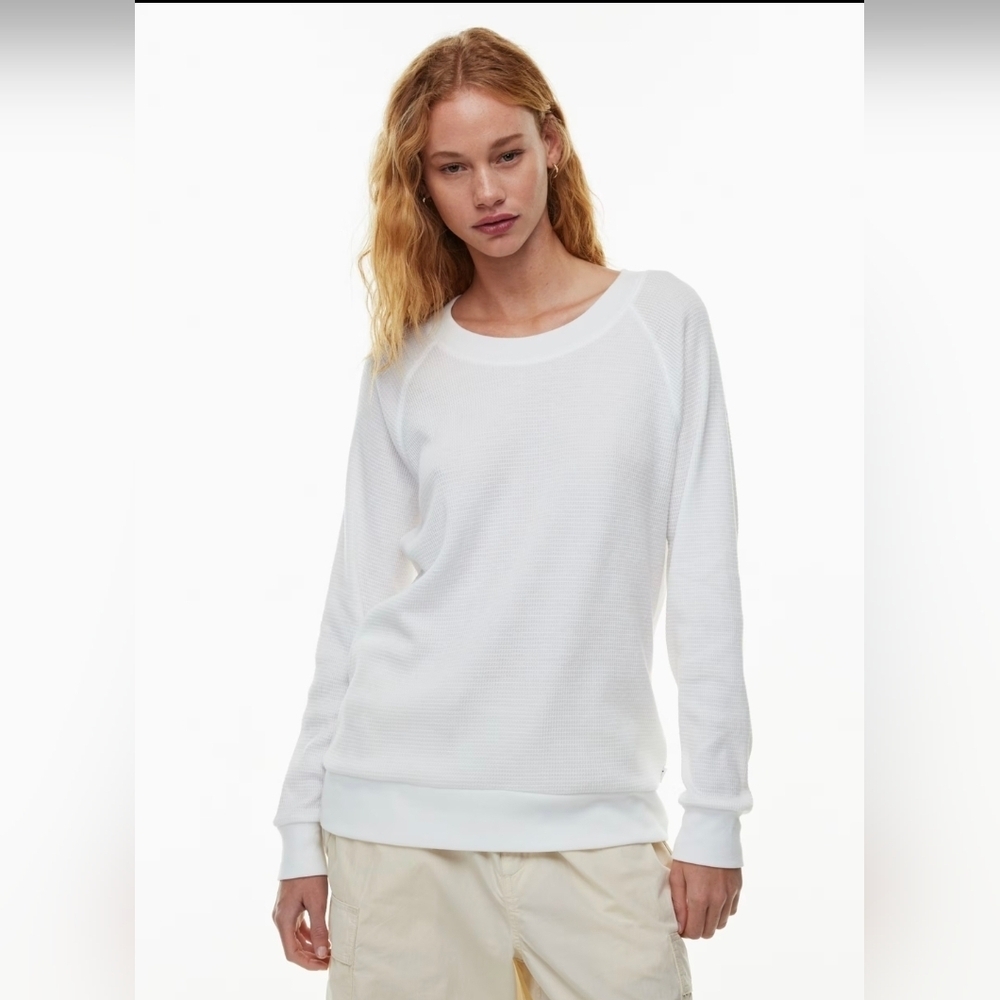 ARITZIA Tna Waffle Raglan Longsleeve Crewneck (Mustard Yellow 💛)